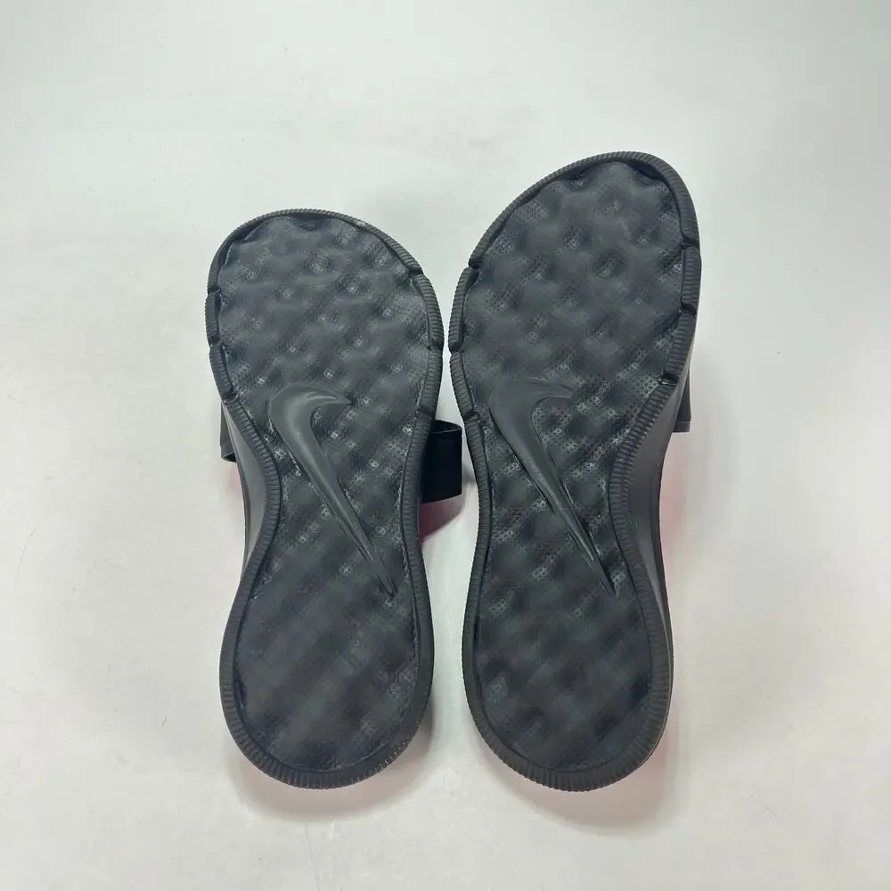 Nike Ultra Black Hot Pink Casual Comfort Slide Sandals 882695-003 Women's Size 6